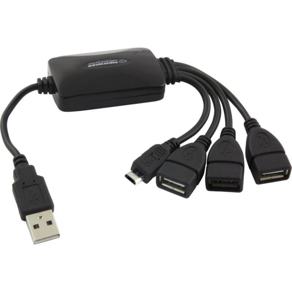 Adaptor USB A tată la 3 USB A mamă + MicroUSB